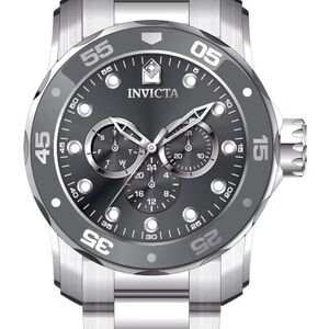 Invicta Silver and Black Watch with Yellow Box